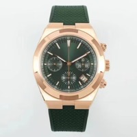 Montre mécanique automatique pour homme de luxe, de qualité supérieure, avec boîtier en acier inoxydable rose et verre saphir