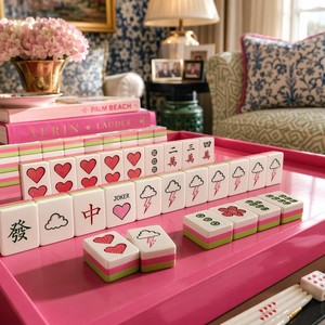 Juego de Mahjong Americano de Diseño Exclusivo, 160 Fichas, Estilo Preppy con Corazones y Nubes, 4 Capas de Acrílico, Estilo NMJL, Juego de Regalo de Lujo - Product Image 4