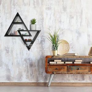 Wooden Triangular <b>Wall</b> <b>Mounted</b> <b>Shelf</b> 20.4x18.5 Inch Multi Layer Storage Rack For Crystals Decor Living Room Bedroom - Product Image 4