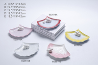 Plateau en porcelaine créatif occidental de haute qualité, forme de feuille, pour bijoux, décoration d'intérieur