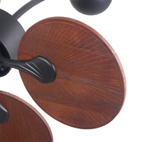 Ventilateur mural électrique de luxe de 32 pouces avec lames en bois massif de conception feuille, ventilateur mural avec télécommande