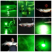 Lampe de pêche sous-marine nocturne 12V 18W SMD LED verte, lampe de recherche de poissons, attire les crevettes, les calmars, les krill