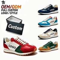 Sneakers en daim rétro pour hommes, personnalisables avec logo et couleur, respirantes, légères, patchwork, style vintage, décontractées, fabrication OEM ODM.