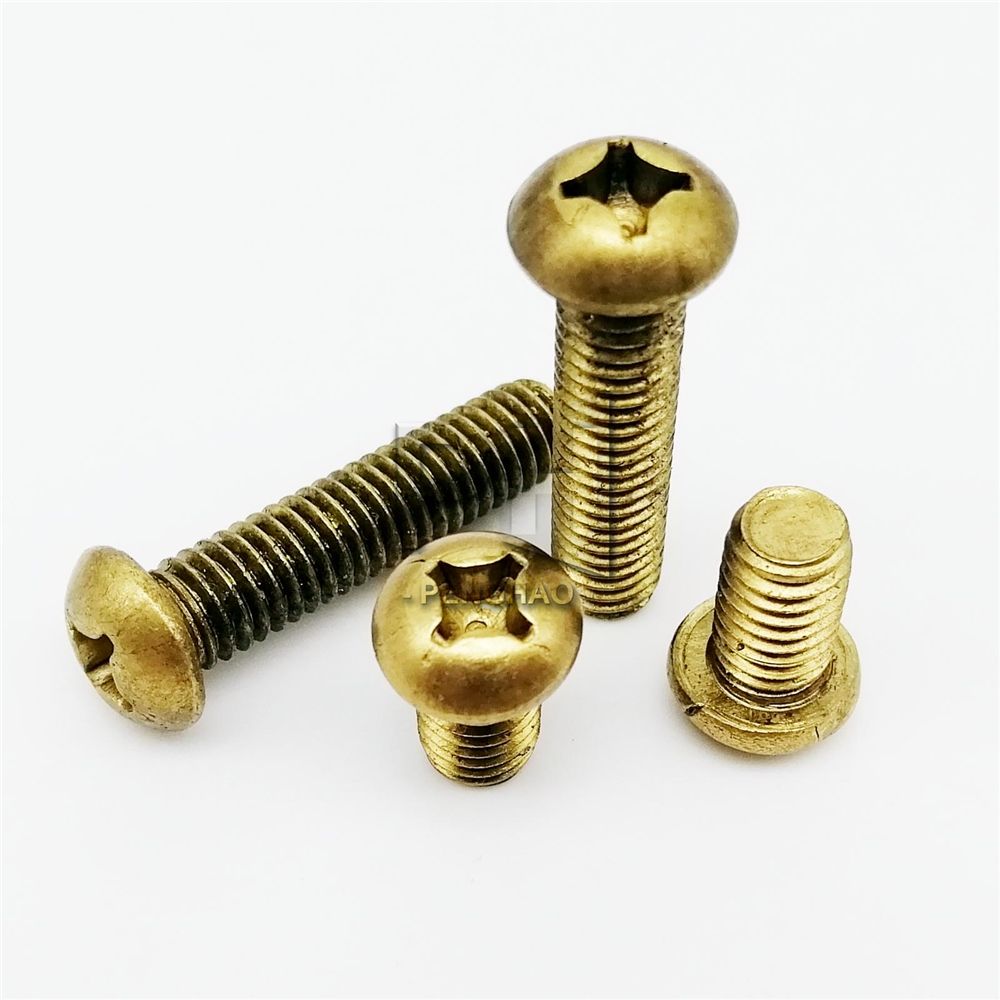 M3 M4 M5 M6 GB818 Pure Copper Brass Cross Round Phillips Screws