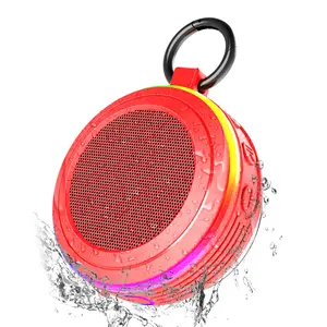 Outdoor Draagbare Bluetooth Speaker Waterdichte Douche Speaker Met Lichtshow Fm Radio Microfoon