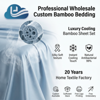 Ensemble de housse de couette moderne en bambou biologique 300TC respirant, haute densité, certifié BSCI, Cloudland Premium, vente en gros