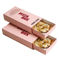 Kotak Kemasan Makanan Cepat Saji Pizza Sushi Dessert Biodegradable Murah dengan Penutup Geser dan Pita Pengikat