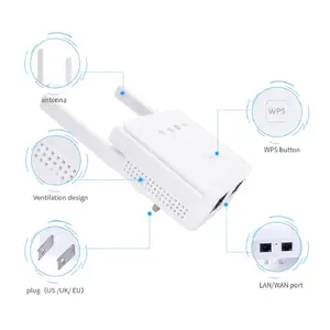 Dual Frequency Repeater for Wholesales Outdoor Wifi 1200m Network Sharing Mobile Surfing 2.4g Wireless 2.4G & 5G 4 * External