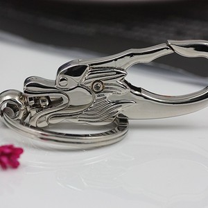 Llavero con Mosquetón en Forma de Cabeza de Dragón, Aleación de Zinc, Diseño 3D, Anillo de Llaves de Metal de Lujo, Resistente - Product Image 6