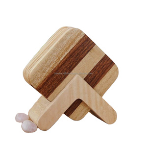 100% Écologique En Bois Naturel Coaster Box Stand Classique Design Tapis De Service pour La Maison Hôtel Restaurant Table-Vente En Gros - Product Image 1