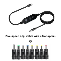 Câble d'alimentation Type C avec convertisseur de tension DC 5V/9V/12V/15V/20V, 8 adaptateurs, câble Type C vers DC
