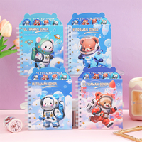 Cuaderno UL traman, lindo dibujo animado, estudiante, tarea, nota, ejercicio, Bloc de notas, oso astronauta, libro de cuentas de mano portátil