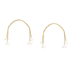 ต่างหูชุบทอง 316L สแตนเลสสตีล ประดับมุก ทรงหยดน้ำ เครื่องประดับแฟชั่น - Product Image 2