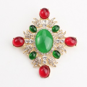 Broche fleur et feuille en pierres fantaisie, accessoires de tempérament de niche pour femme, pour le quotidien, les fêtes, les banquets et le Nouvel An - Product Image 5