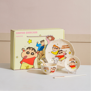 Bộ đồ ăn gốm sứ Crayon Shin-chan Squarepants chính hãng Bộ bát cơm dễ thương Đĩa hoạt hình dành cho trẻ em - Product Image 2