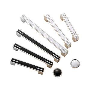 <span class=keywords><strong>Modern</strong></span> hafif lüks çinko alaşımlı dolap kulpları siyah gümüş uzun çubuk çekmece, şifonyer, mutfak dolabı, banyo dolapları için - Product Image 1