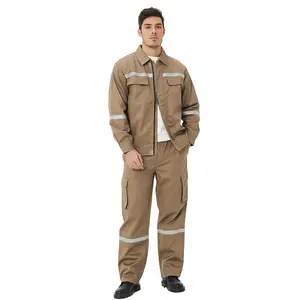 Herstellung von Arbeits anzügen für Vintage Khaki Workwear Zipper Herren Bauarbeiten tragen Kleidung Jacke Hosen Uniform Online