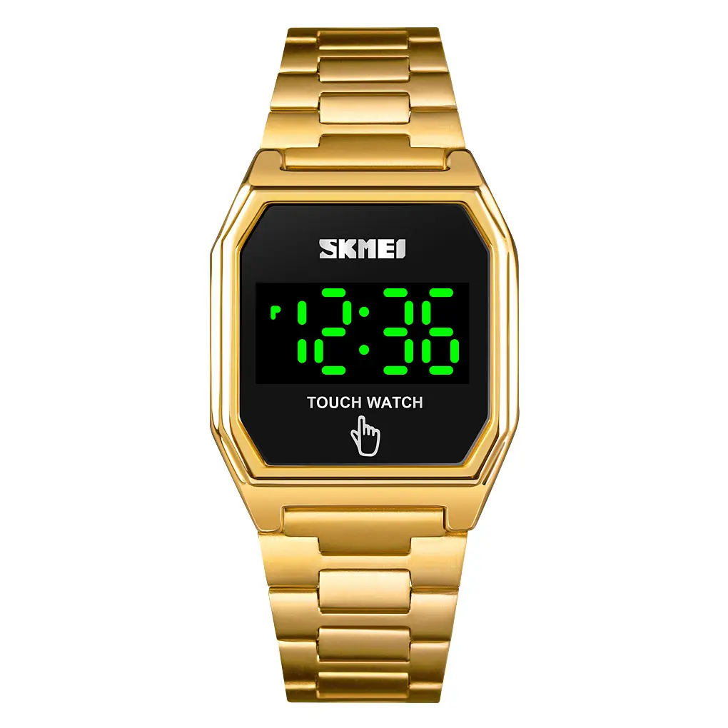 New arrival Skmei 1679 Waterproof touch screen led watch gold digital men watches