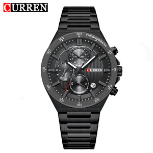 Montre à quartz CURREN 8481 pour homme, avec aiguilles lumineuses, calendrier, style business, montre-bracelet de luxe en acier inoxydable - Product Image 5