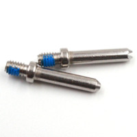Pin Bahu Kepala Bulat Stainless Steel M2x15mm M2.5x18mm M3x24mm dengan Patch Nylon Biru untuk Penandaan