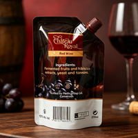 Pochette souple personnalisée avec bec verseur, qualité alimentaire, pour liquides, vin rouge, jus, boissons, avec bouchon à vis