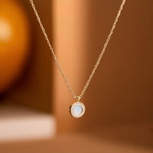 Collier Pendentif Tendance en Acier Inoxydable 316L Plaqué Or PVD avec Chaîne Perles et Design Minimaliste – Idéal Cadeau - Product Image 3