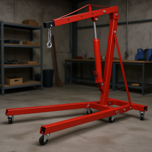 Elevador de Motor Plegable de Acero de 2 Toneladas con Eslinga de Cadena Roja para Taller - Product Image 2