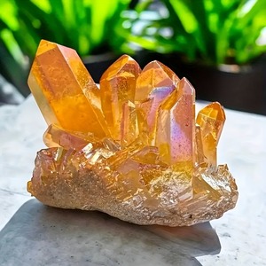 Wholesale High-quality Electroplated Orange <b>Crystal</b> <b>Clusters</b> Natural Healing Fashion Trend Collectible Art Home Decor - Product Image 2