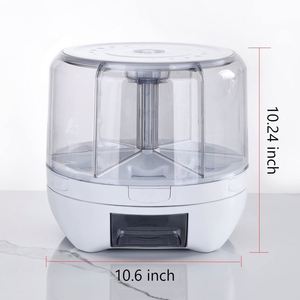 Household 360-Degree Rice Dispenser <b>Kitchen</b> Moisture-Proof 6-Grid Rotating Eco-Friendly 10-20L Food Grain Cereal <b>Storage</b> <b>Box</b> - Product Image 3
