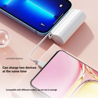 Nuevo Diseño, Batería de Emergencia Ligera y Mini de 3000mAh, Cargador Portátil con Diseño de Lápiz Labial, Power Bank de 5000mAh