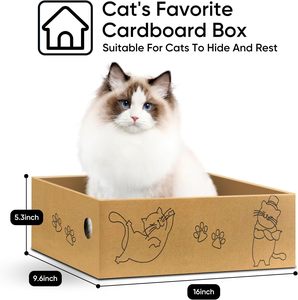 Sustainable Reversible Corrugated Paper and Sisal Cat <b>Scratch</b> <b>Pad</b> Cat Scratcher Toy Packaged in Box Eco-Friendly Pet Toys - Product Image 3