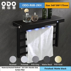 Porte-serviettes chauffant intelligent de haute qualité Porte-serviettes électrique en acier inoxydable 304 avec diffuseur de parfum à plate-forme de stockage en <span class=keywords><strong>granit</strong></span> - Product Image 2