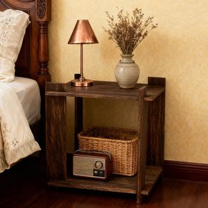 Solid Wood Nightstand 54 Cm High <b>Storage</b> Rack Bedroom <b>Side</b> <b>Table</b> For Bedside Use - Product Image 4