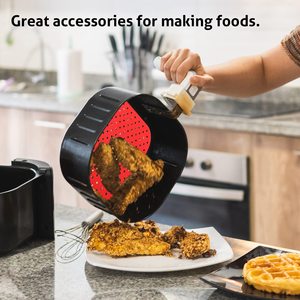 Tapis de cuisson anti adhésifs, 1 pièce, accessoires pour pâtisserie, huile de cuisson, soucoupe à gâteaux grilli, Silicone, friteuse à Air - Product Image 3