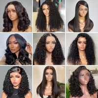 Perruque afro bouclée crépue à haute densité en gros à bas prix avec frange, perruques en cheveux humains vierges sans dentelle pour femmes, perruques courtes de style bob