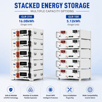 Batterie LiFePO4 professionnelle Emc Un38.3, empilable, 5,12 kWh, 51,2 V, 100 Ah, communication CAN, stockage d'énergie solaire hybride pour réseau
