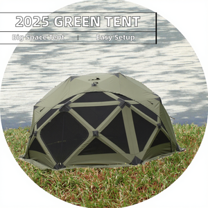 <span class=keywords><strong>2025</strong></span> nóng bán New stylish màu xanh lá cây pop-up cắm trại lều rộng rãi mùa hè Octagon lều với Oxford vải một phòng ngủ cấu trúc - Product Image 2