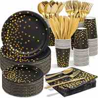Assiettes en papier, fournitures pour décorations de fête, vaisselle jetable, assiettes en papier, gobelets, serviettes pour mariage, anniversaire, remise de diplôme