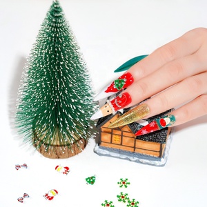Paso Sico Noël Nail Art Designs Neige Arbre Alliage Nail Art Charmes 3D <span class=keywords><strong>Manucure</strong></span> Fournitures pour Festival Décoration DIY En Gros - Product Image 5