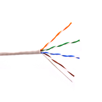 2 pares 8 Core 24 AWG 1/0.51mm Funda blanca 100M Cable de teléfono de cobre sólido para comunicación 2 pares Cable de teléfono de 4 núcleos