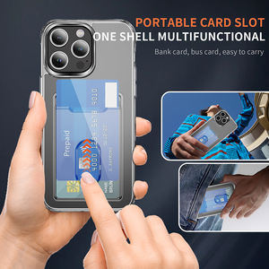 <span class=keywords><strong>Coque</strong></span> de téléphone pour carte de crédit transparente pour iPhone 15 16 Pro Max poche portefeuille <span class=keywords><strong>coque</strong></span> de téléphone portable anti-chute pour iPhone 11 12 13 14 Pro Max - Product Image 6