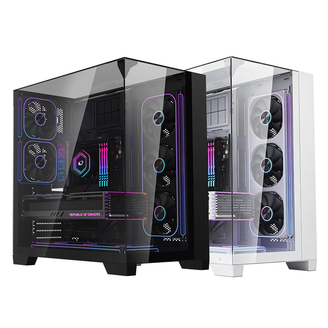 AntarcChill Luxury Gaming PC Case ATX Aquarium Design 3 Glass Panels High Airflow Dual Chamber Case