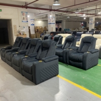 HEISSE Doppel diamant stiche Heimkino-Möbel buntes LED-Licht Home Liegestühle Samt Elektrisches Kino Sofa Liege