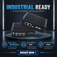 Mini PC industriel IWILL J1900, double réseau, PC industriel embarqué sans ventilateur, faible consommation, garantie 3 ans, montage VESA