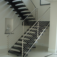 Marches d'escalier en chêne Escaliers droits flottants Mono Stringer Escalier en bois moderne Intérieur 1200 mm Largeur Maison Villa Loft Marches