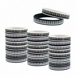 Pulseras de Silicona con Notas de Piano, Pulseras de Goma con Temática Musical, Decoración para Fiestas de Música, Cumpleaños, Baby Showers, Regalos para Fiestas - Product Image 3