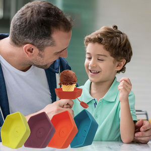 Thân thiện với môi <span class=keywords><strong>Silicone</strong></span> Ice Cream công cụ Set mess-miễn phí nhỏ giọt Catcher chủ sở hữu và Popsicle Cone Khay Đứng cho trẻ em - Product Image 5