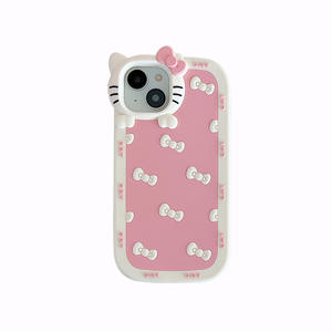 Custodia protettiva coreana per telefono in <span class=keywords><strong>Silicone</strong></span> Kitty per <span class=keywords><strong>iPhone</strong></span> 15 14 13 12 Pro Max <span class=keywords><strong>11</strong></span> adorabile <span class=keywords><strong>Cover</strong></span> morbida antiurto - Product Image 5