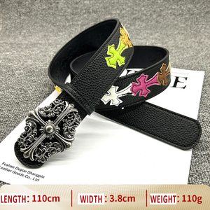 <span class=keywords><strong>Cintura</strong></span> in Pelle PU Bianca Personalizzata Stile Punk Hip Hop con Molteplici Design, Fibbia in Lega Y2K e Fibbia a Croce per Uomo e <span class=keywords><strong>Donna</strong></span> - Product Image 3