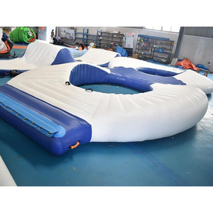 Parcours d'obstacles gonflable flottant commercial de grande taille |   Attraction aquatique à 8 pampilles pour lacs et zones côtières - Product Image 1